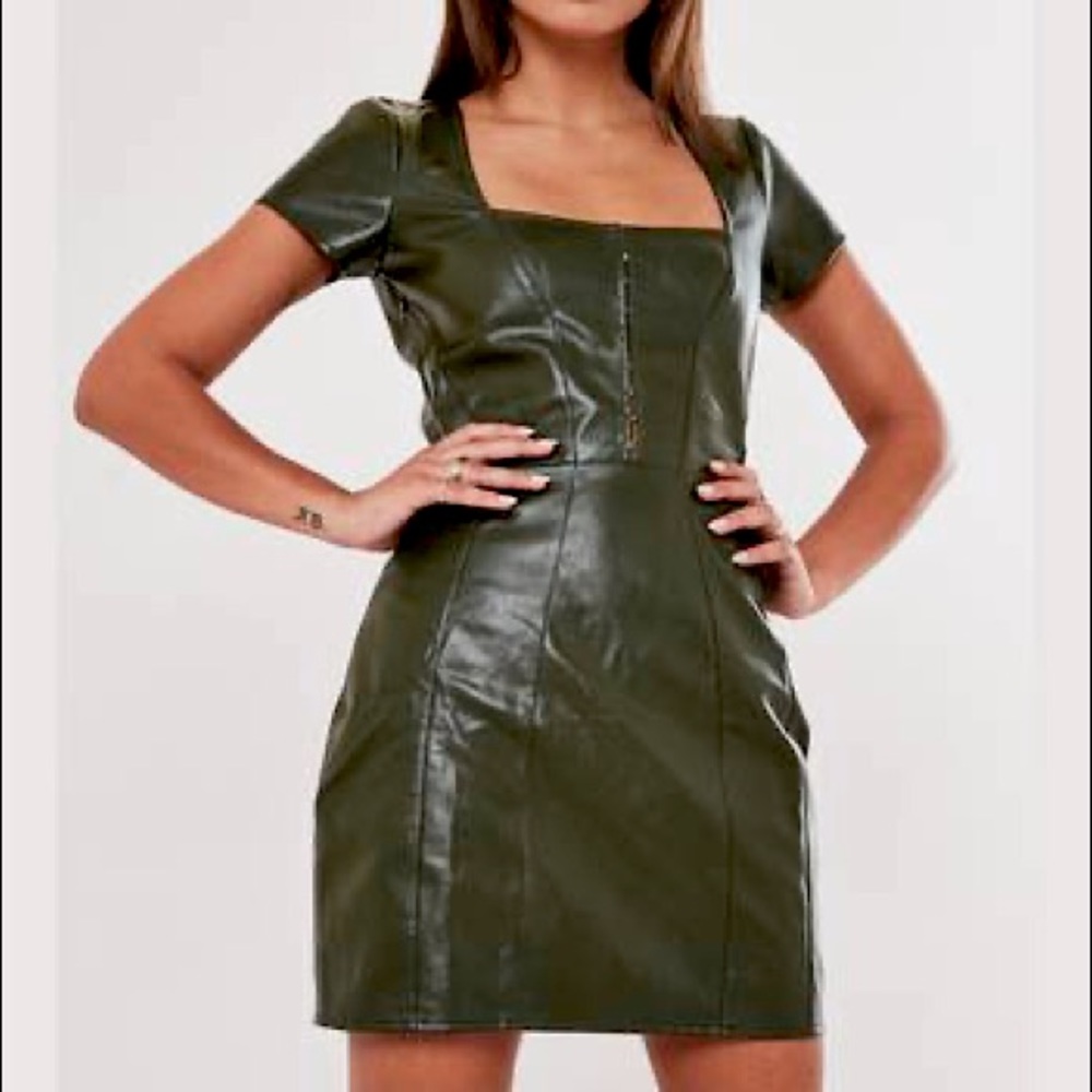 Faux Leather Dress NWT